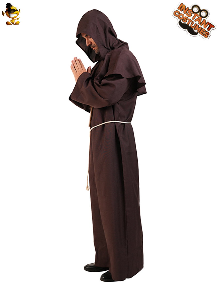 Halloween ropa cos para adultos bata medieval monje traje