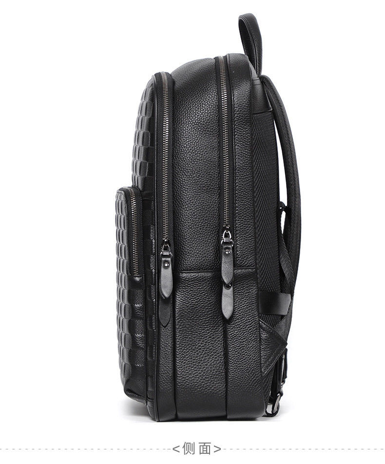 Ba lô nam da bò thật dung tích lớn 15.6 inch đựng laptop, túi du lịch 30×17×41 cm — Màu đen 1, Màu đen 2 chi tiết 20