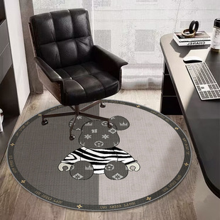 Trendy Round Carpet Mat for Computer Chair, Non-Slip Floor Mat for Gaming Room Decoration, Swivel Chair Rocking Chair Cushion