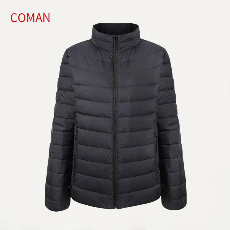 In-Stock Lightweight down Jacket for Women, Winter 2025 New Short Style, White Duck Down, Thin, Slim Fit, Stand Collar Women's Coat