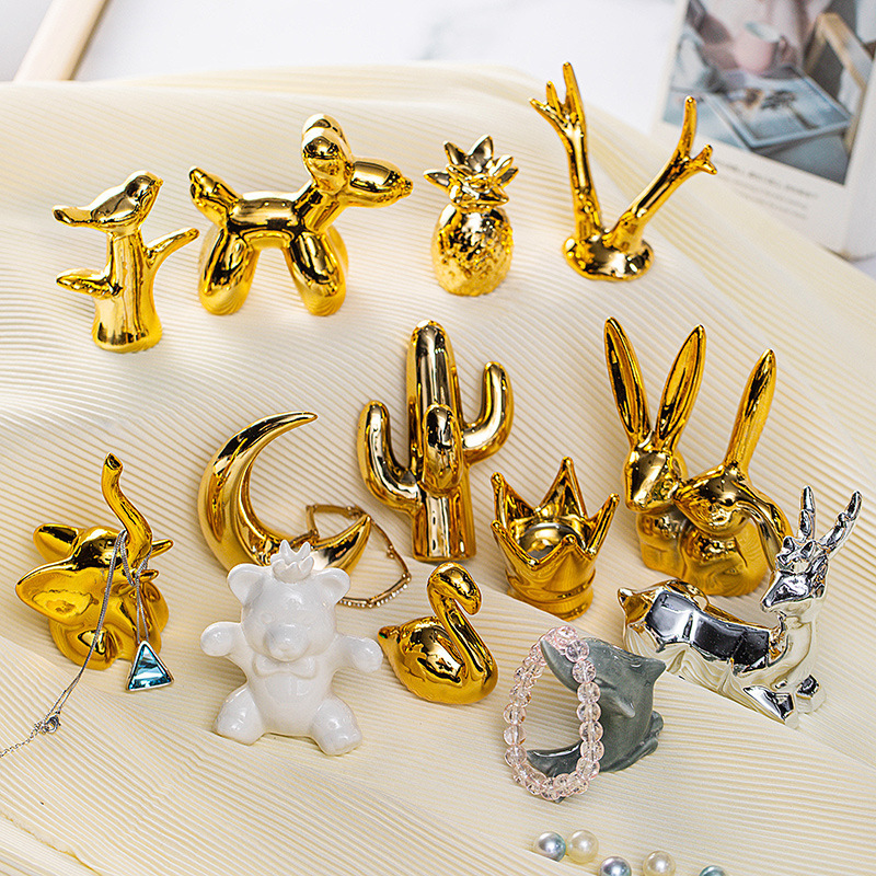 Ins Nordic Simple Ceramic Jewelry Dish Ring Dish Storage Dish Living Room Bedroom Bathroom Decoration Home Decoration