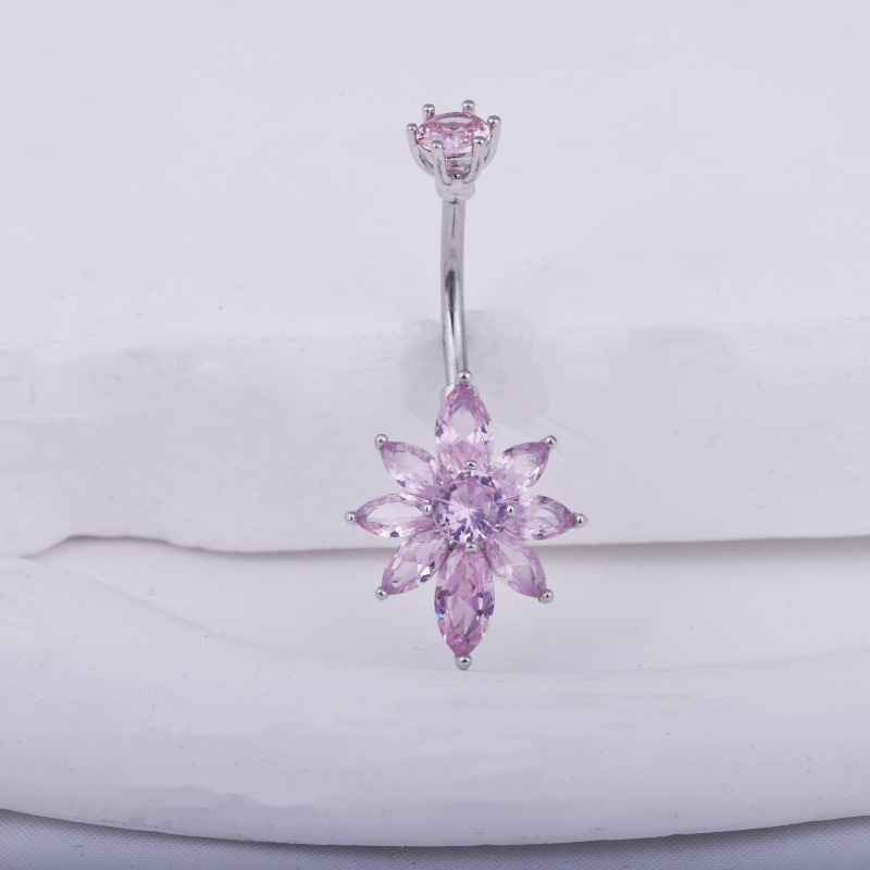 Elegant Zircon Flower Ring For Women In Titanium Steel Fashion_voghion.com