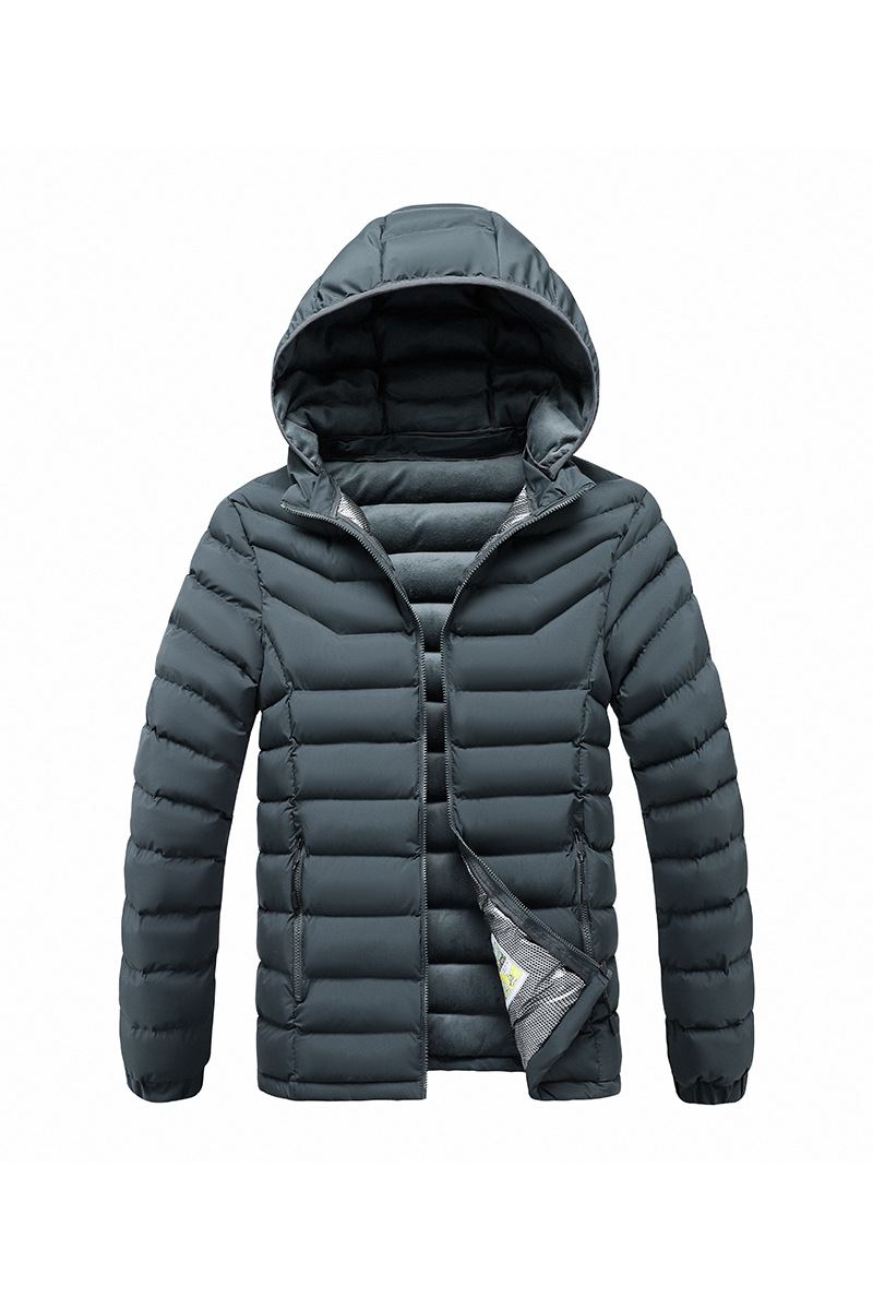 Rib Suit Cotton-padded Coat Men's Graphene Removable Cap Casual Thickened Top Jacket_voghion.com