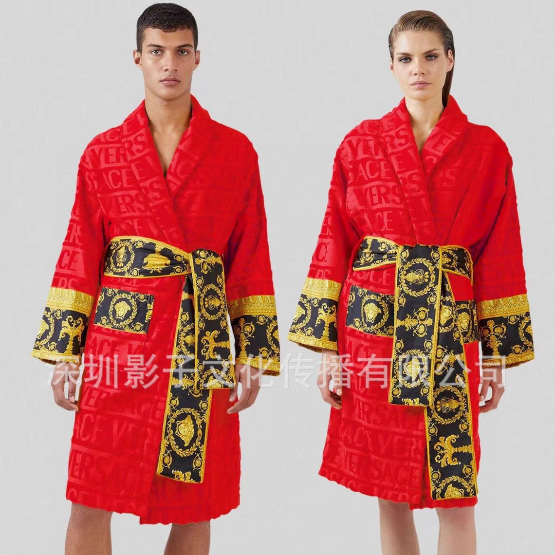 Four Seasons Albornoz universal camisón largo invierno de secado rápido negro Material de toalla absorbente de Albornoz de algodón puro transfronterizo para pareja hombres y mujeres