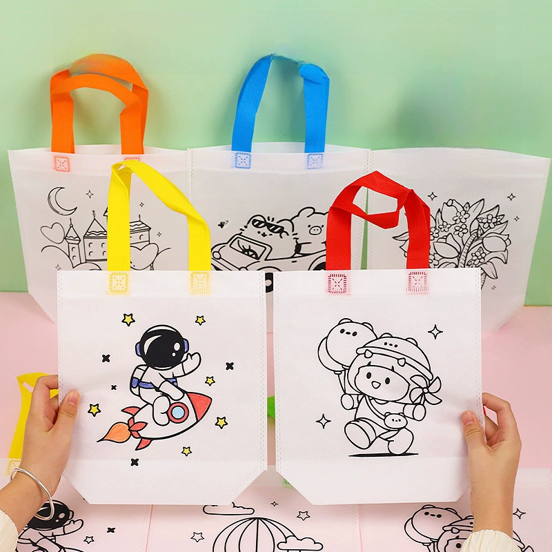 Книга-раскраска для Cartoon без клеёнки из нетканого полотна, лоскутная сумка для детского сада, ручная работа, живопись от руки, граффити, подарок на день рождения