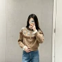 圆领撞色新款长袖开衫