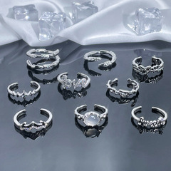 極簡素圈褶皺肌理開口戒指女不規則時尚百搭個性小眾高級感食指戒