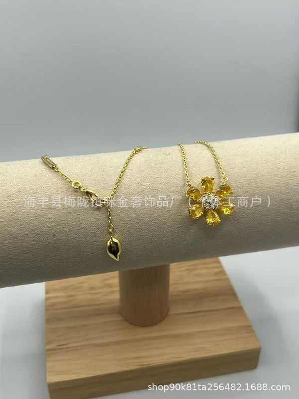 梵家夏威夷之花项链女新款高级感彩色水晶花朵锁骨链跨境一件代发|undefined