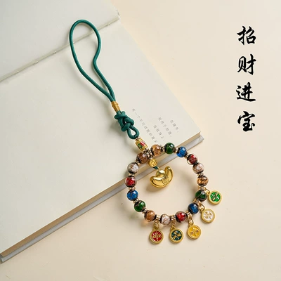 Ornament with Yellow God of Wealth Abacus | Car hanging - lucky-treasure-incense-ash-glazed-pendant