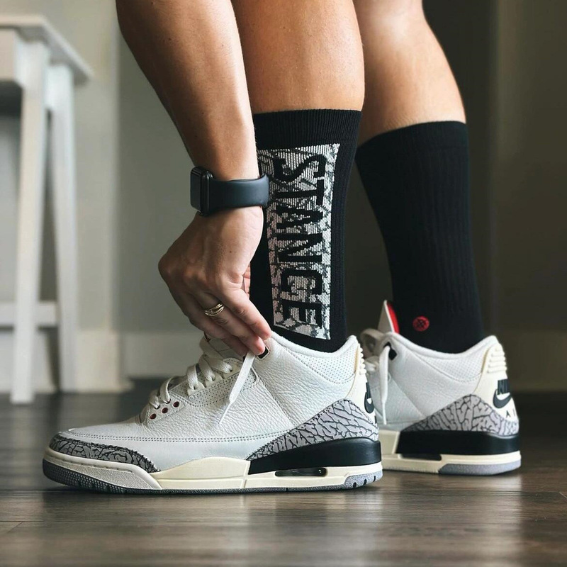 Putian shoes, original quality, first-layer cowhide basketball shoes for men and women, Air AJ3 White Cement co-branded retro sneakers