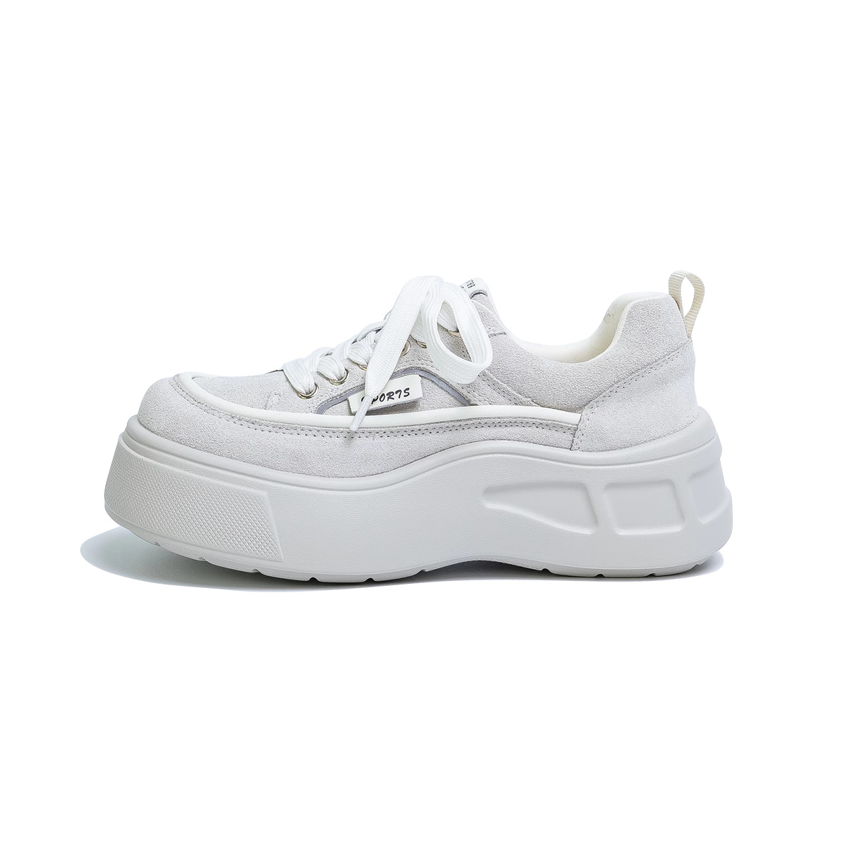 Baskets Femme En Cuir Véritable Semelle Épaisse Style Décontracté_voghion.com