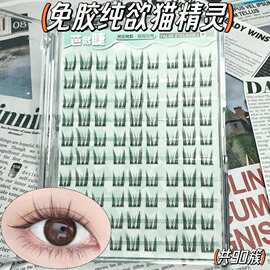 免胶纯欲猫精灵漫画大眼懒人纯欲灵动感新手自粘分段式放大双眼