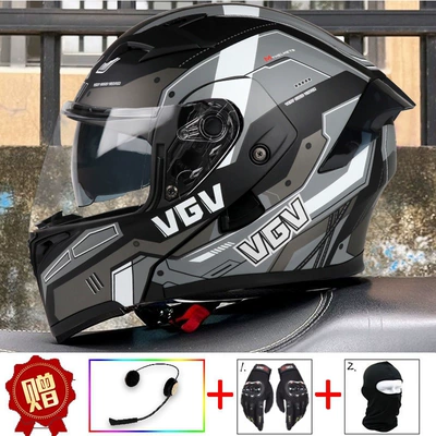 Motosiklet dəbilqələri Open-Face Helmet for Autumn and - m-mechanical-black-built-in-bluetooth-comes-with-gloves-head-cover-anti-fog-stickers