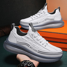 欧洲站真皮潮流男鞋春夏鳄鱼纹爆米花老爹运动鞋男时尚百搭小白鞋