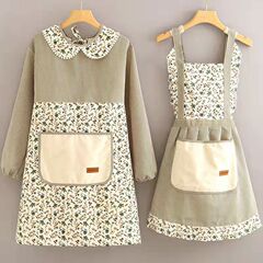 Factory wholesale apron canvas hand pocket wear-resistant long-sleeved blouse anti-fouling home kitchen work cooking apron