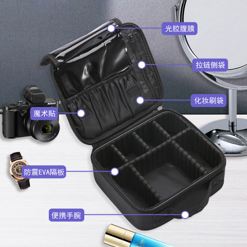 オックスフォード布の特別な小さなポータブル化粧品バッグは、マニキュア、化粧ブラシ、口紅、その他のスキンケア製品、メイクアップを保管できます。|undefined