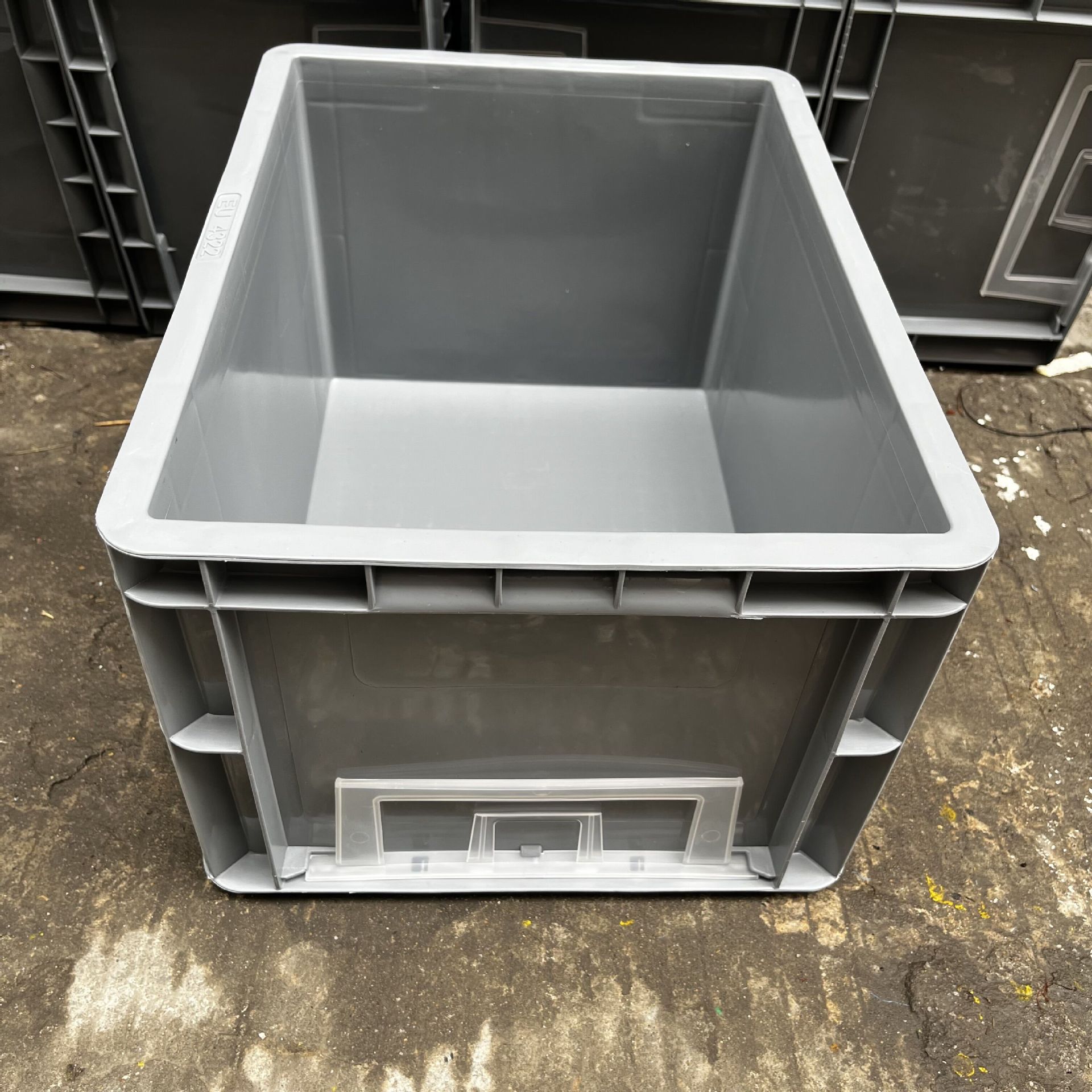 400*300*230灰色塑料eu箱 汽配零件箱 长方形货架收纳箱 储物箱