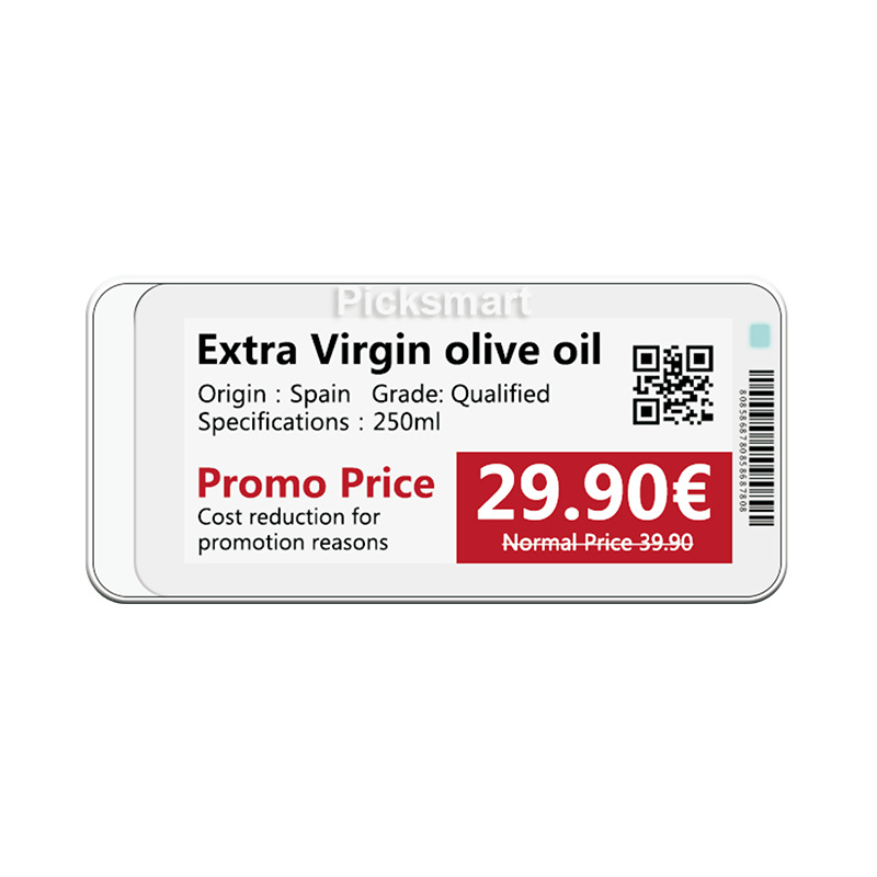 2.9-pulgadas Bluetooth supermercado inteligente pantalla de tinta acuático fresco precio electrónico etiqueta electrónica estante etiqueta Pike inteligente