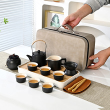 黑陶提梁壶套装新中式茶具茶盘套装商务日式年会礼品旅行可印logo