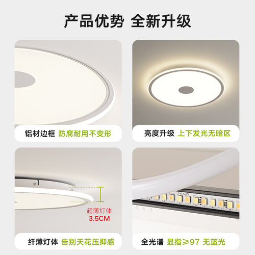Full spectrum ceiling lamp modern minimalist bedroom lamp ultra-thin eye protection study lamp living room lamp master bedroom smart lamp