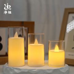電子キャンドル LED 電子キャンドルライト装飾品模擬ガラス誕生日クリエイティブ結婚式の小道具常夜灯