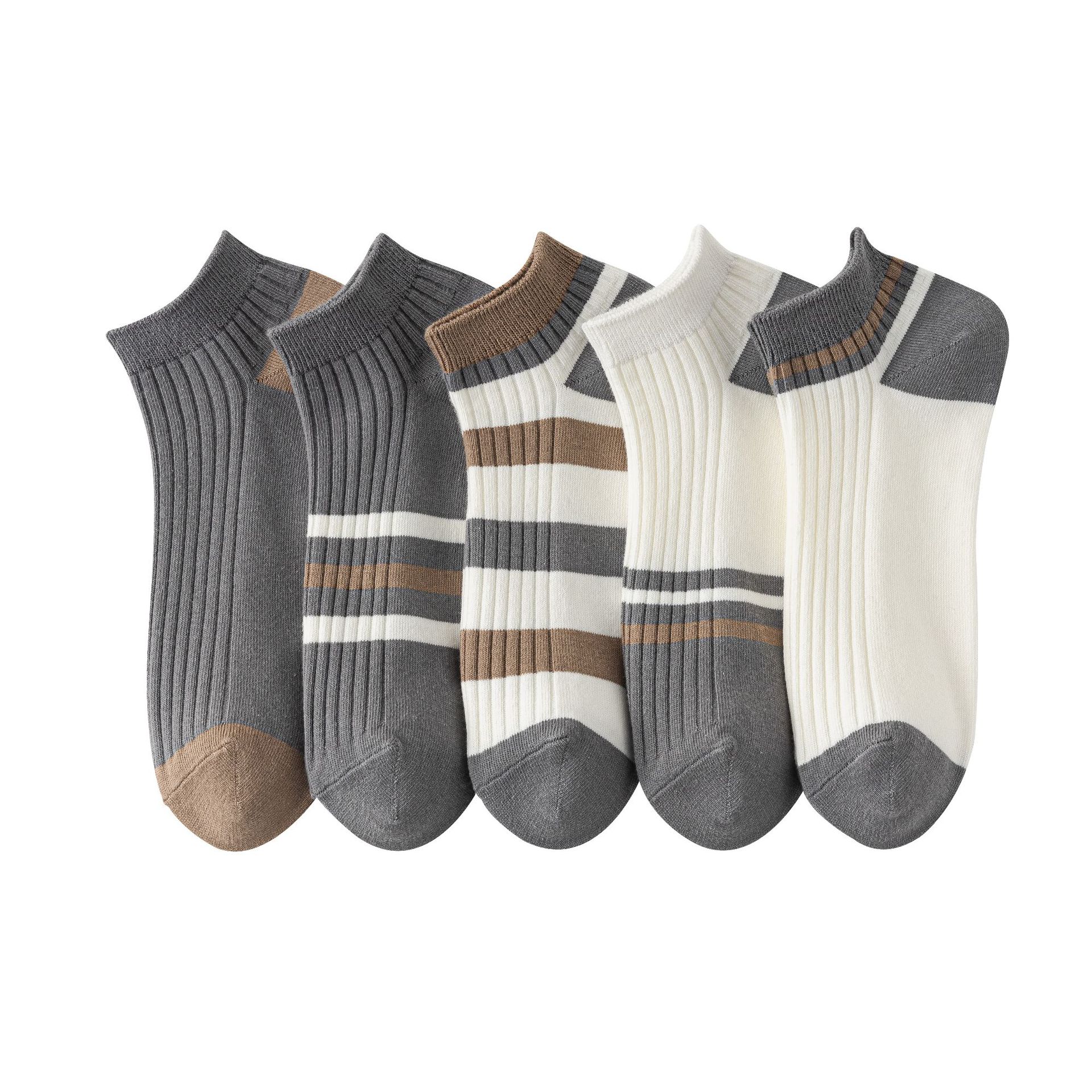 Calcetines Zhuji para hombre, calcetines finos de verano, desodorantes y absorbentes de sudor, calcetines de algodón de tubo corto de doble aguja para hombre, calcetines de barco de verano