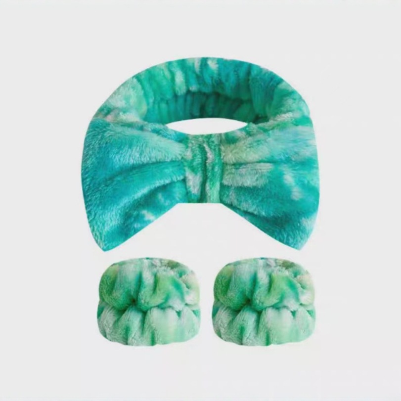 Europa y los Estados Unidos tiñidos transfronterizos fabricantes de correa de cabello de arco directamente para mujeres lavar la cara SPA correa de cabello de franela correa de cabello