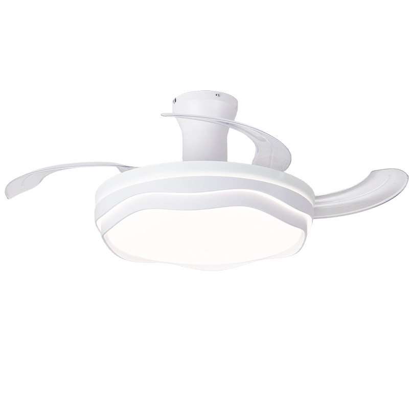 Ventilador de Techo Invisible con Luz de Hierro y ABS, Regulable con Control Remoto, para Sala de Estar y Dormitorio