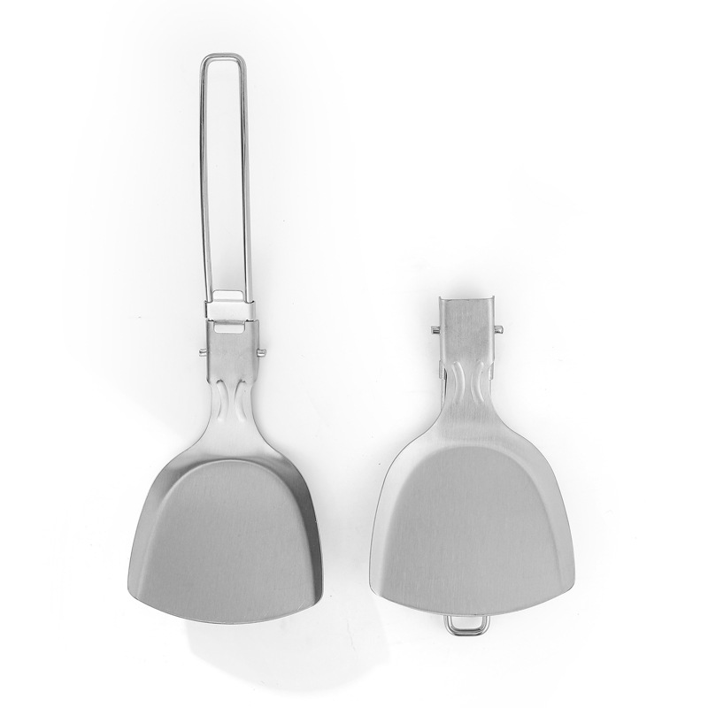 Pala para freír plegable para exteriores, portátil, para acampar, de acero inoxidable 304, para picnic, barbacoa, minivajilla para senderismo y viajes_voghion.com
