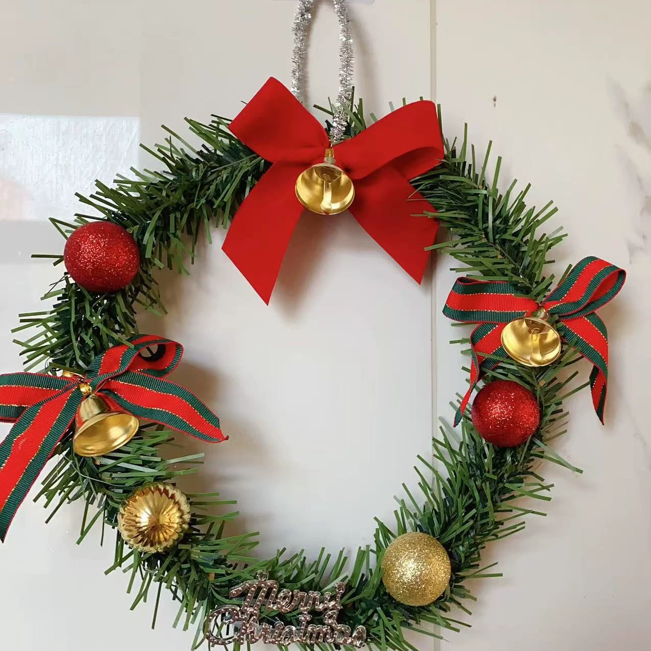 Decorations with bow, pendant, Christmas small bell