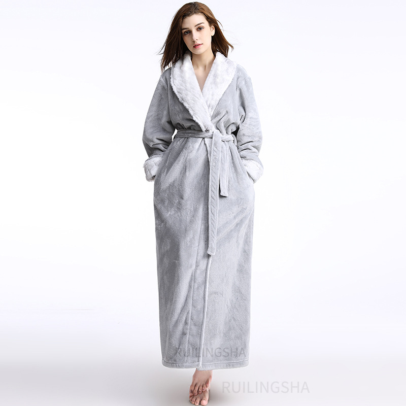 Light luxury belt model gray women's lengthened thickened warm