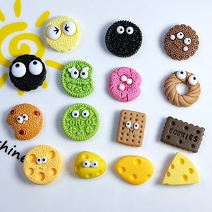 Cartoon cute biscuit series resin diy jewelry mobile phone shell cream glue patch hair accessories handmade materials