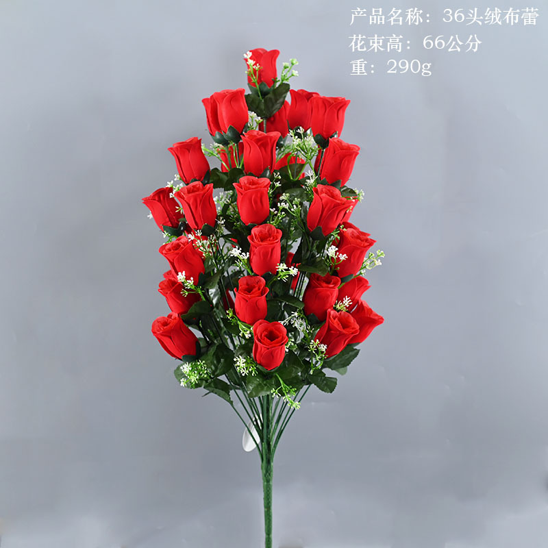 Fabricantes de artesanías de pantalla al por mayor de flores de rosa simuladas personalizadas flores de rosa de tela de terciopelo flores de boda simuladas flores