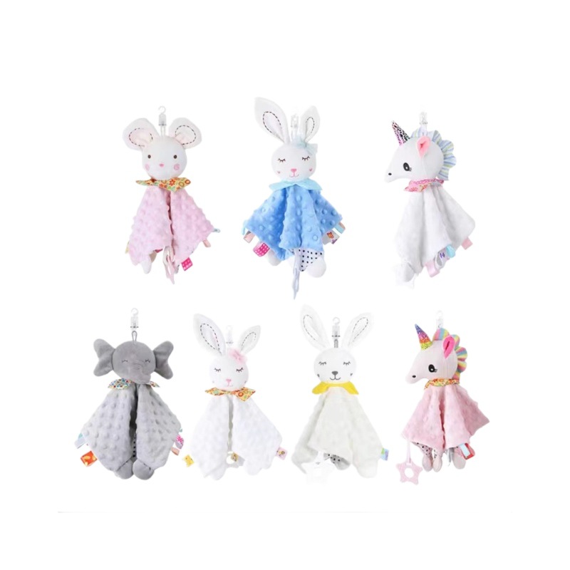 Transfronterizo cpcce bebé animal toalla para el cuidado del bebé tarjeta de tráfico cama colgante bebé toalla de pañuelo toalla de saliva juguete