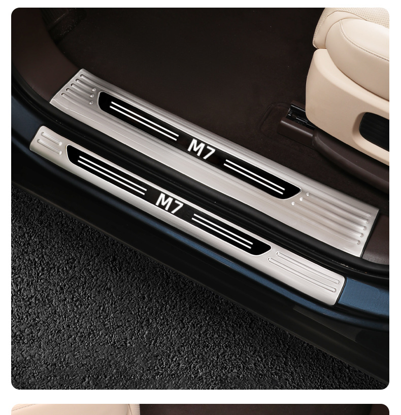 Suitable for Aito New M7M5M9 Door Sill Protection Strips, Aito Logo Stainless Steel Welcome Pedal Car Decoration Accessories