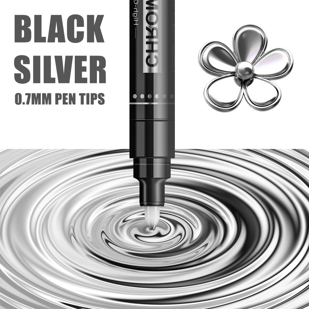 Nuevos productos transfronterizos espejo cromado modelo de pintura de contorno de automóvil pintura de pintura de metal cromado lápiz