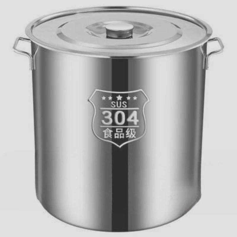 Очень толстое ведро для супа из нержавеющей стали для домашнего использования с крышкой, кастрюля для супа из нержавеющей стали, коммерческое ведро для риса, ведро для масла, хранилище большой емкости