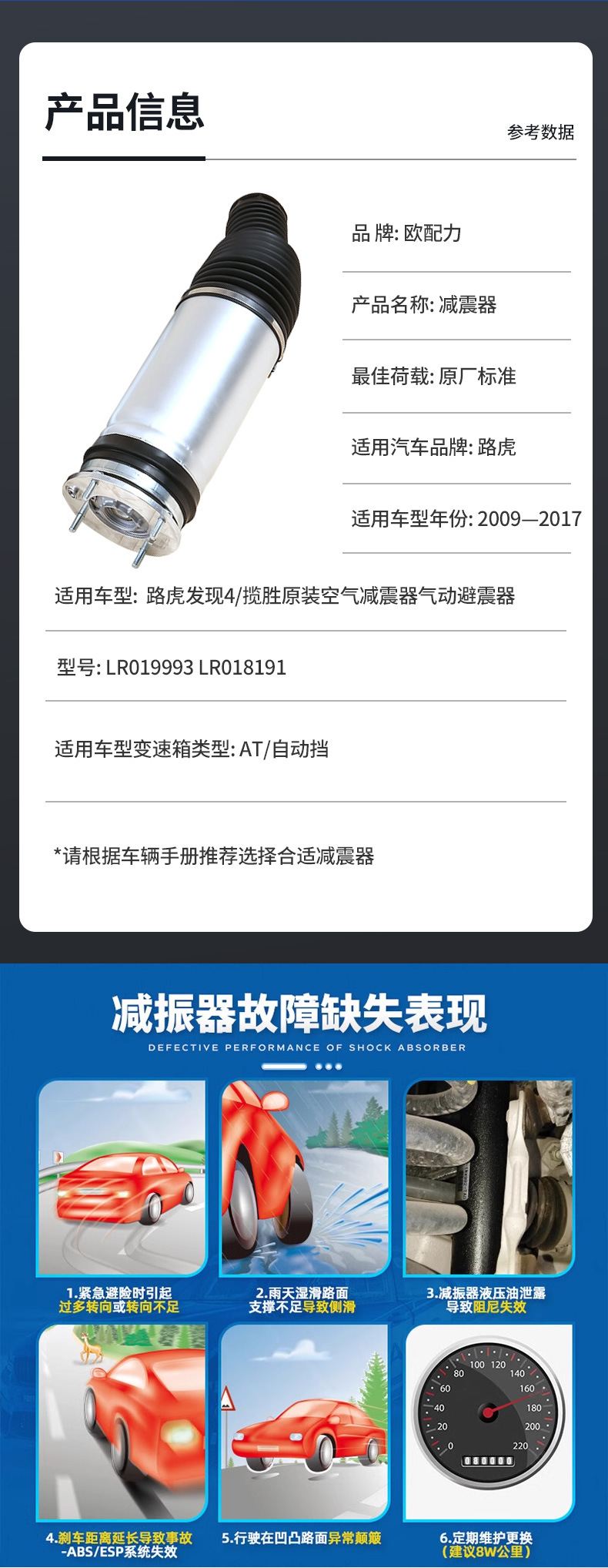 Applicable Land Rover Discovery 4/Range Rover original air shock absorber pneumatic shock absorber LR019993 LR018191