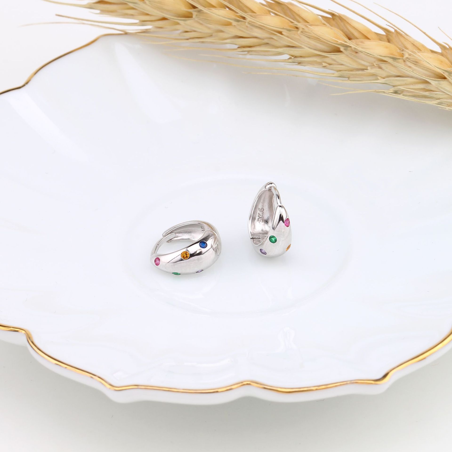 U Shape Pattern Women'S Gender 1 Pair 925 Sterling Silver 925 Sterling Silver Zircon U Shape Earrings