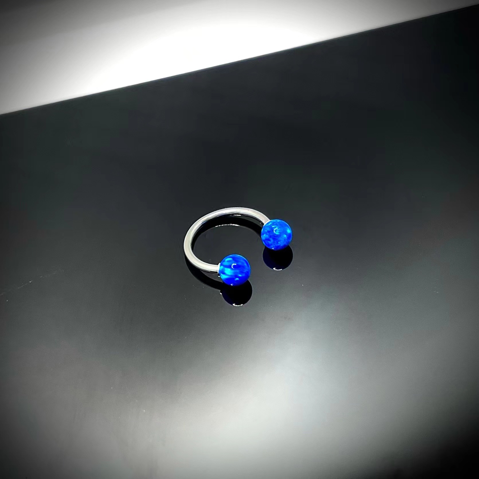 Opal Lip Ring Horseshoe Ring Lip Stud Stainless Steel Body Piercing Jewelry for Lip Lip Piercing detail image 13