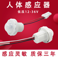 低压12V24V36V人体感应开关楼道走廊改造红外线人体感应器感应头