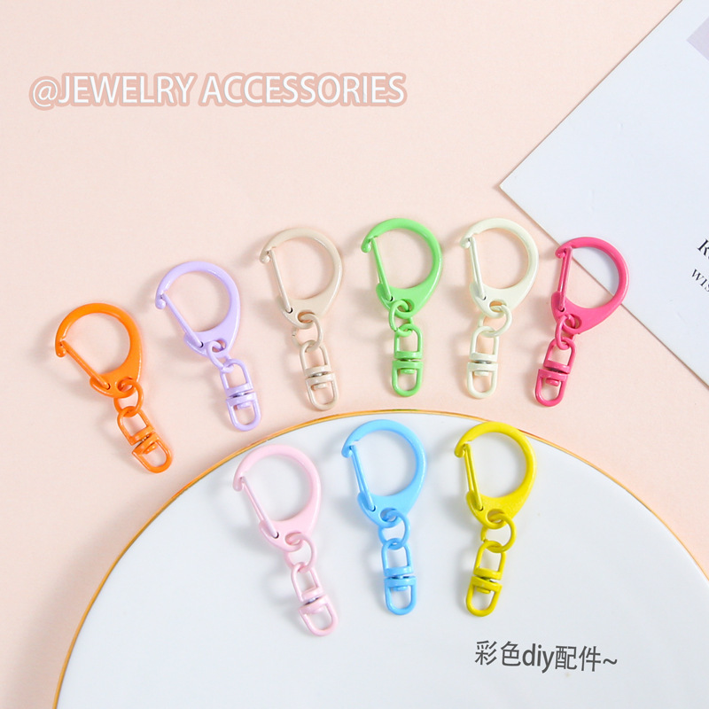 Zinc alloy color paint D-shaped buckle with 8-shaped buckle diy jewelry accessories doll doll key chain hanging ornaments wholesale