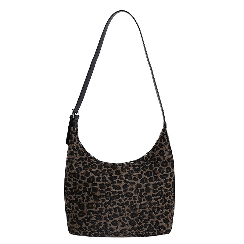 Cross-border 2025 otoño nuevo nicho de diseño brazalete texturas avanzadas retro leopardo viaje mochila de hombro