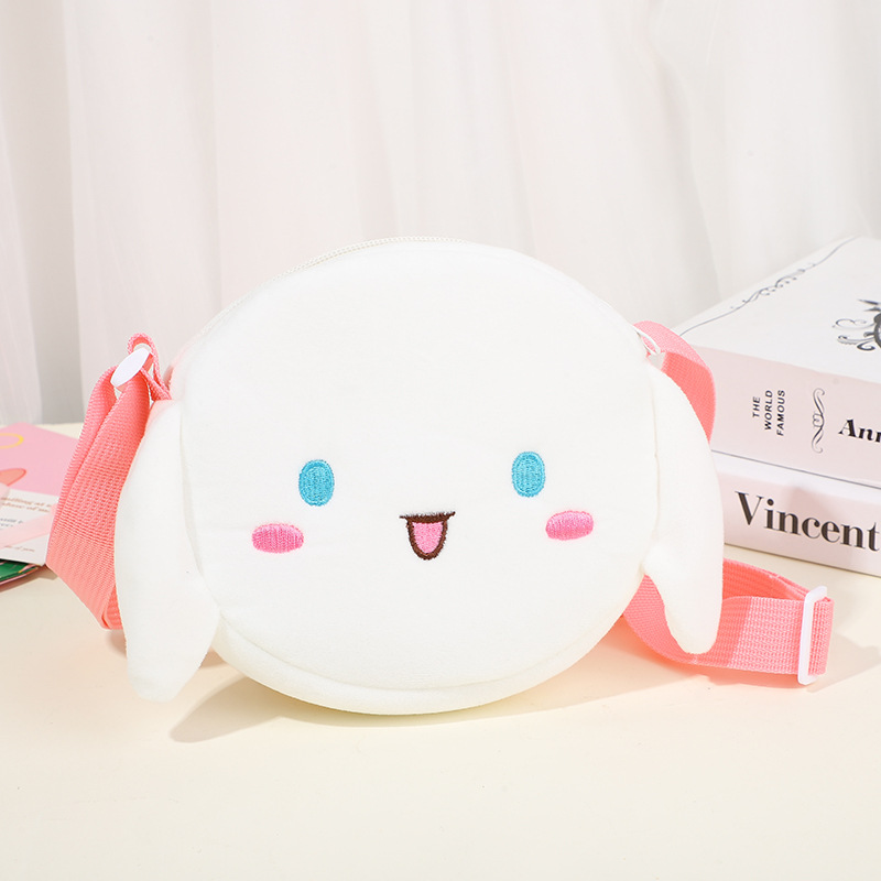 Corazón de niña caricatura bolso de hombro de peluche coreano portátil versátil bolso de cambio de auriculares de estudiantes