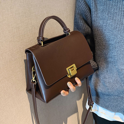 Retro Casual Texture Women's Small Handbag 2024 New Arrival Bags Trendy Fashion Top Handle Bag Ins Single Shoulder Crossbody Bag