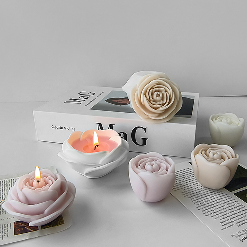 Jiahui Mei peonía flor de cera molde de cera de cera de cera de cera de cemento tira magnética adornos candelabro