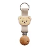 Apricot color (wooden hat clip with holes) [New style (beige) flat-eared bear]