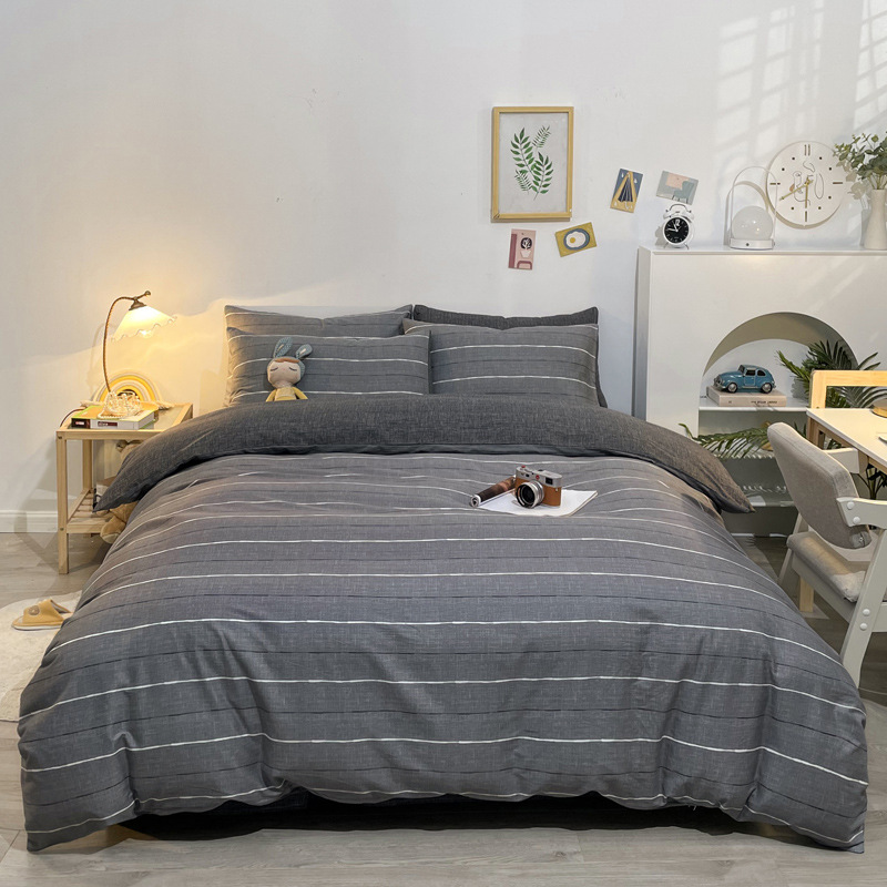 Algodón de cuatro piezas de ropa de cama de algodón 2025, nuevo edredón de flores frescas, sábanas de dormitorio de tres piezas de cuatro estaciones