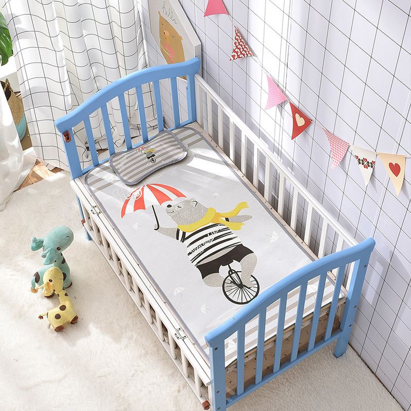 Nestera de dibujos animados para bebés, almohada de seda de hielo para bebés recién nacidos, cama de cuna para niños transpirable al por mayor