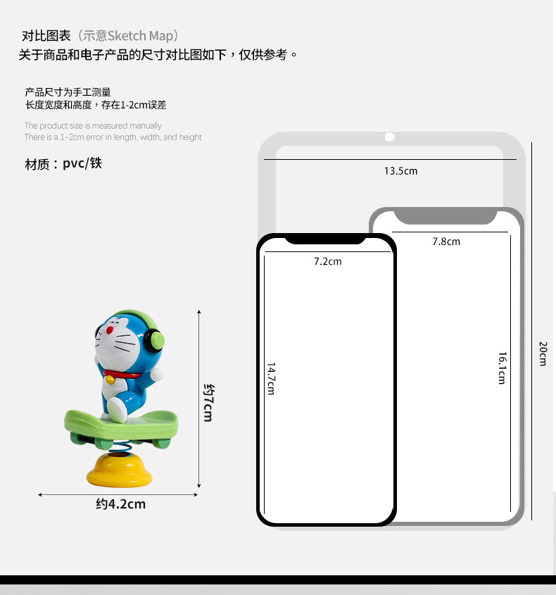 Official Doraemon Cute Time Car Ornament Doraemon Shaker Trendy Toy Desktop Decoration